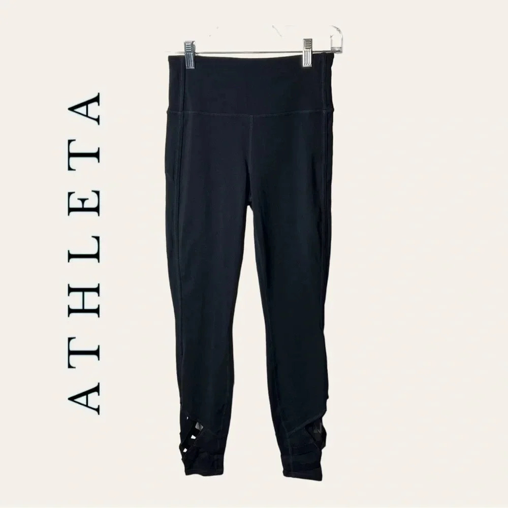 0324W.‎ ATHLETA LEGGINGS SIZE XSMALL BLACK IN COLOR